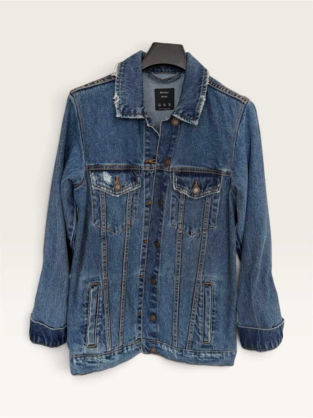Bershka Distressed Blue Denim Jacket